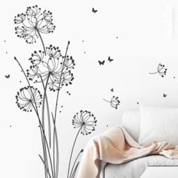 Wall Sticker Flower Dandelion, 150 cm High, Wall Decal Floral Creative Decoration W318B - thumbnail 3