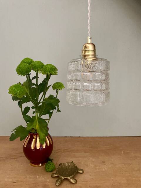 Vintage Glass Globe Pendant Light - image 1
