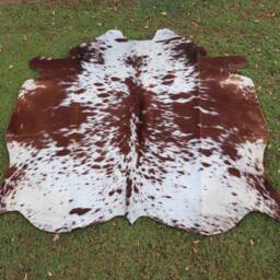 Genuine Cowhide Rugs Brown & White Cow Hide Speckled Skin Rug For Upholstery Handmade Area Brazilian Home Decor - thumbnail 2