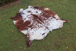 Genuine Cowhide Rugs Brown & White Cow Hide Speckled Skin Rug For Upholstery Handmade Area Brazilian Home Decor - thumbnail 1