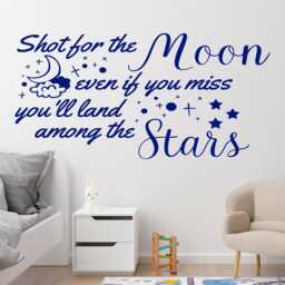 Nursery Quote Wall Decal, Shoot For The Moon, Kids Room Decor - thumbnail 2