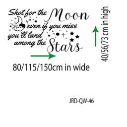 Nursery Quote Wall Decal, Shoot For The Moon, Kids Room Decor - thumbnail 3
