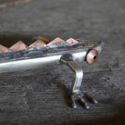 Lizard Silveware Sculpture Vintage Silverplated Metal Silverware Animal - thumbnail 3