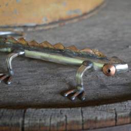 Lizard Silveware Sculpture Vintage Silverplated Metal Silverware Animal - thumbnail 2