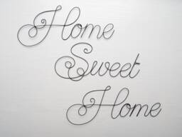 Home Sweet Home, Welcome, Word Wire Recuit, Phrase Wall, Writing, Quote, Door Plate, Entrance Decoration, Wall Decoration - thumbnail 1