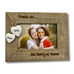 Friends Are The Family We Choose Photo Frame - Best Friend Personalised Gift Driftwood Wooden Picture 6x4 - thumbnail 1