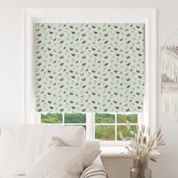 Custom Roman Blind - Emma Lawrence Flutter & Fern Willow , Made To Measure Window Treatment