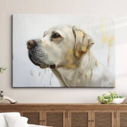 Labrador Retriever Dog Gold Style Oil Painting Framed Poster Print Or Canvas Wall Decor Art Bedroom Home Interior Gift For Pet Lover