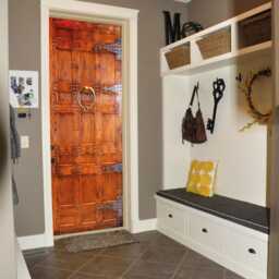 Door Wall Sticker Vintage Door/ Vinyl Decal Poster Mural/ Retro Wood With Ancient Knocker/ Mural Peel & Stick - thumbnail 3