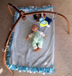 Wood Veneer Baby Gym, Babygym, Play Frame, Wooden Activity, Folding Gym - thumbnail 1