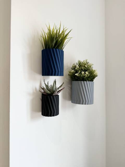Minimalist Modern Mounted Planter, Indoor, Hidden Wall Mount, Home Decor, Gift, 10 Colour Options, Drip Tray - image 1