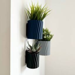 Minimalist Modern Mounted Planter, Indoor, Hidden Wall Mount, Home Decor, Gift, 10 Colour Options, Drip Tray - thumbnail 2