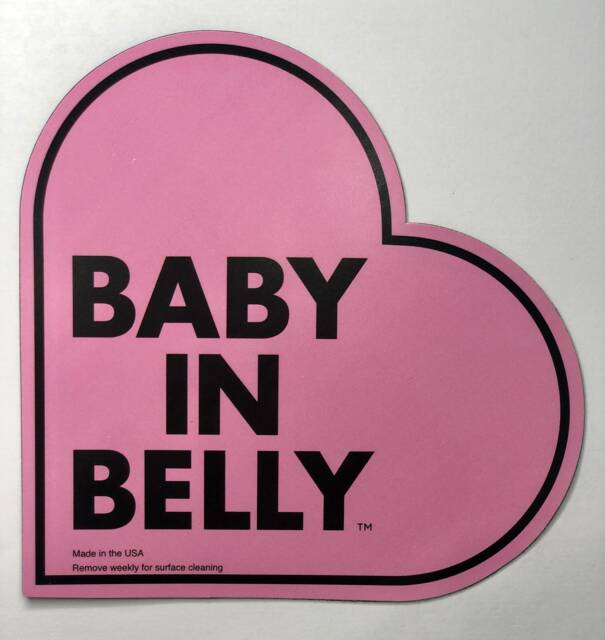Baby in Belly Magnet Pink Pregnancy Car Safety Sign - image 1