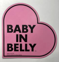 Baby in Belly Magnet Pink Pregnancy Car Safety Sign - thumbnail 1