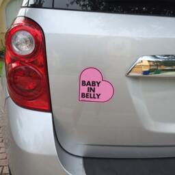 Baby in Belly Magnet Pink Pregnancy Car Safety Sign - thumbnail 4