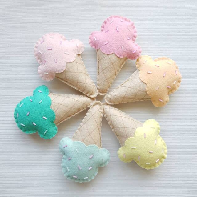 Ice Cream Garland, Ice Theme Children's Bedroom Decor, Summer Room, Cone, Pastel Nursery, Girls Bedroom, Party Decor - image 1
