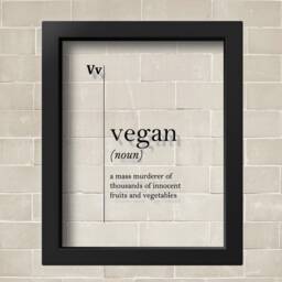Transparent Vegan Definition Print Funny Gift Vegetarian Wall Art Decor Home Quotes - thumbnail 2