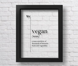 Transparent Vegan Definition Print Funny Gift Vegetarian Wall Art Decor Home Quotes - thumbnail 1