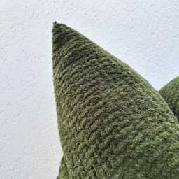 Olive Green Fluffy Pillow Cover Textured Euro Sham, Lumbar - All Duties Paid Usa - thumbnail 3