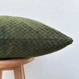 Olive Green Fluffy Pillow Cover Textured Euro Sham, Lumbar - All Duties Paid Usa - thumbnail 4