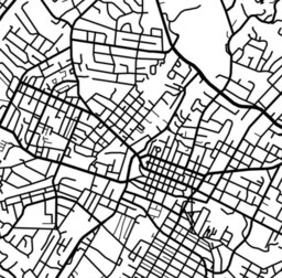 Charlottesville Map Art Print - Virginia Poster Black & White Choose Your Size - thumbnail 3