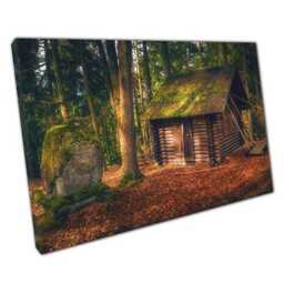 Woodland Cabin Canvas Print Ready To Hang Wall Art For Home Office Decor - thumbnail 1