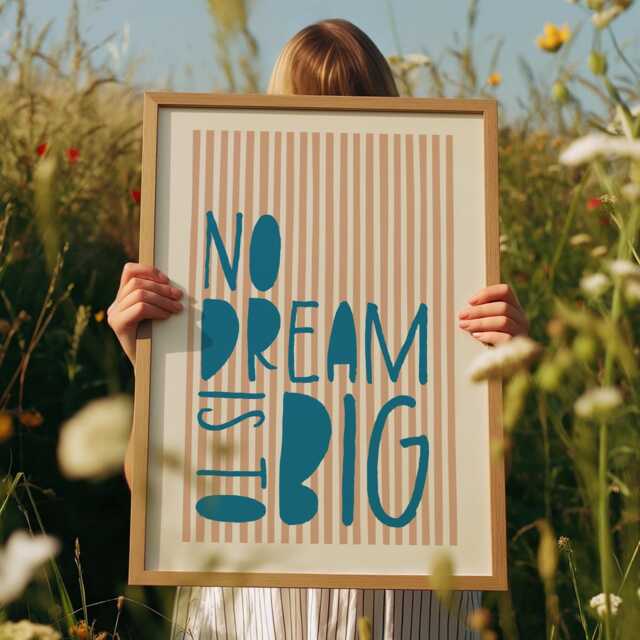 Dream Big Print, Boys Affirmation Prints, Motivational Wall Art, Bedroom Decor, Nursery Toddler Bedroom, Blue - image 1