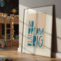 Dream Big Print, Boys Affirmation Prints, Motivational Wall Art, Bedroom Decor, Nursery Toddler Bedroom, Blue - thumbnail 2