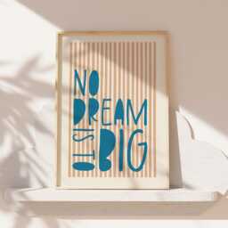 Dream Big Print, Boys Affirmation Prints, Motivational Wall Art, Bedroom Decor, Nursery Toddler Bedroom, Blue - thumbnail 3