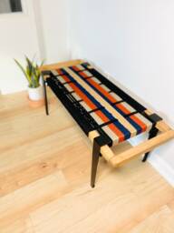 Hand-Woven Entryway Bench Mcm Style End Of Bed & Mudroom Seating - Custom-Made, Multiple Sizes