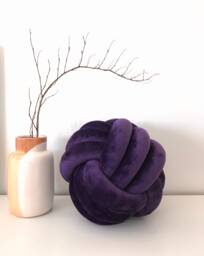 Purple Knot Cushion, Ball Pillow, Scandinavian Decorative Cute Monkey Fist Knot, Minimalist Decor