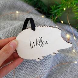 Hedgehog Wooden Hanging Christmas Decoration - Personalised Pygmy Gift - thumbnail 1