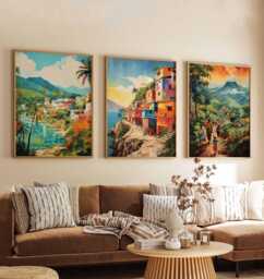 Set Of 3 Haiti Posters, Travel Prints, Caribbean Wall Art Set, Haitian Landscape Island Decor, Gift - thumbnail 1