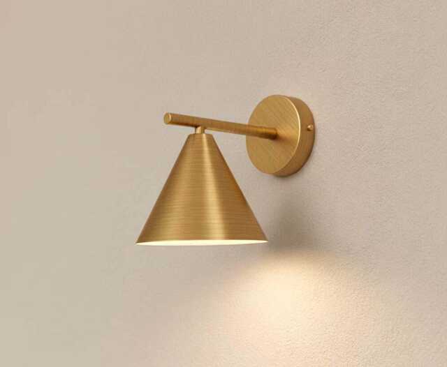 Brass Cone Wall Sconce - Modern Adjustable Lighting Mid-Century Accent Lamp - image 1