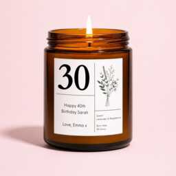 Personalised 30Th Birthday Candle, Gift For Her, Custom Turning 30 Gift, Funny Label Only Candle - thumbnail 1