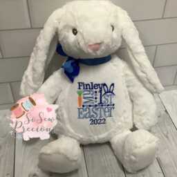 Personalised Easter Bunny - Custom Embroidered Soft Toy - Baby Gift Newborn Keepsake Christening Present Personalized - thumbnail 4