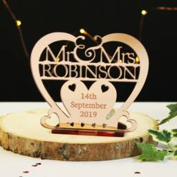 Personalised Rose Gold Heart Tea Light Holder, Wedding Anniversary Gift - thumbnail 2