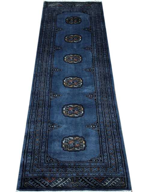 2x6 Gray Color Bokhara Rug - 0.60x180 cm Hallway Stairs Bukhara Runner Woolen Afghan Silver - image 1