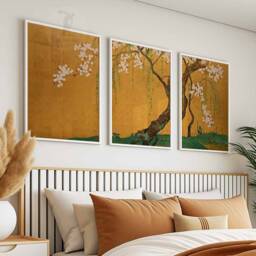 Japanese Set Of 3 Posters, Evening Cherry Blossom Tree, Art Print, Oriental Poster Sets, Gift Idea, A1/A2/A3/A4 - thumbnail 2
