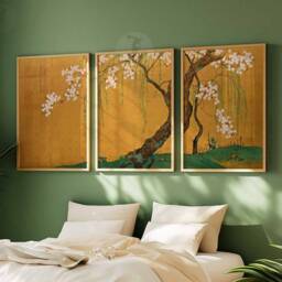 Japanese Set Of 3 Posters, Evening Cherry Blossom Tree, Art Print, Oriental Poster Sets, Gift Idea, A1/A2/A3/A4 - thumbnail 3