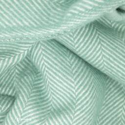 Teal Green Herringbone Wool Blanket - 100% Pure & Throws Made in England Housewarming Gift - thumbnail 3