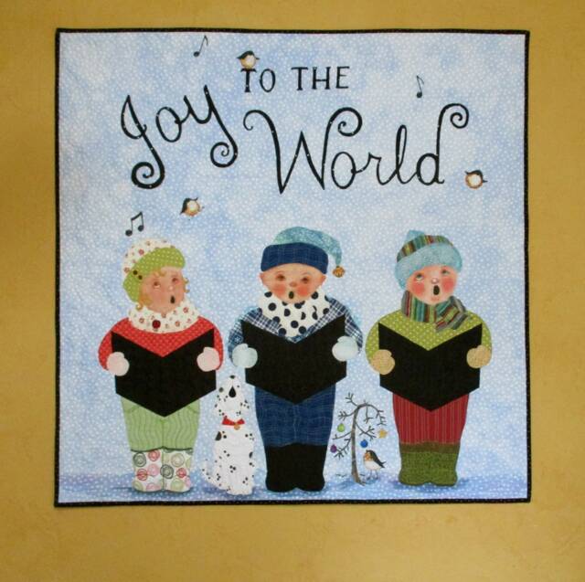 "Christmas Wall Hanging Art Quilt ""Joy To The World" - image 1