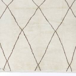 Handmade Beni Ourain Rug Moroccan Berber Wool Rug With Brown Diamond Pattern - thumbnail 2