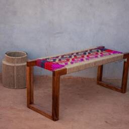 Colorful Wooden Bench Handwoven Classic Minimalist Simple Plans Unique For Decoration