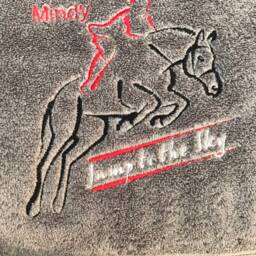 Horse Jumping Embroidered Bath Towel - thumbnail 2