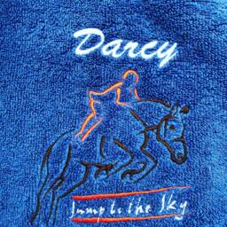 Horse Jumping Embroidered Bath Towel - thumbnail 3