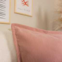 Luxurious Cozy Linen Powder Pink Pillow Cover Scatter Cushion Home Decor Baby Throw Pillows - All Sizes - thumbnail 3