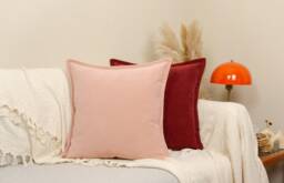 Luxurious Cozy Linen Powder Pink Pillow Cover Scatter Cushion Home Decor Baby Throw Pillows - All Sizes - thumbnail 1