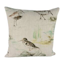 Sanderson - Estuary Birds Linen Eggshell/Nest Cushion Cover Throw Pillow Designer Home Decor - thumbnail 2