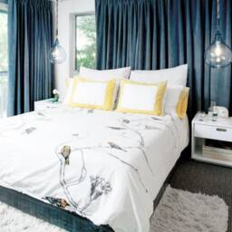 Pair Of Blue Mirage Velvet Curtains, Bedroom Living Room Custom Curtains - thumbnail 3
